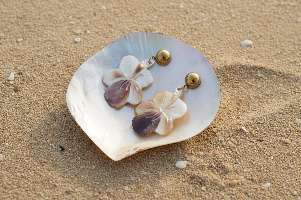 Boucle d'oreilles NACRE HIBISCUS