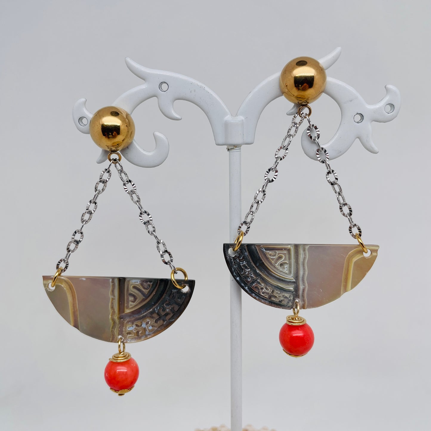 Boucle d'oreilles NACRE CORAIL