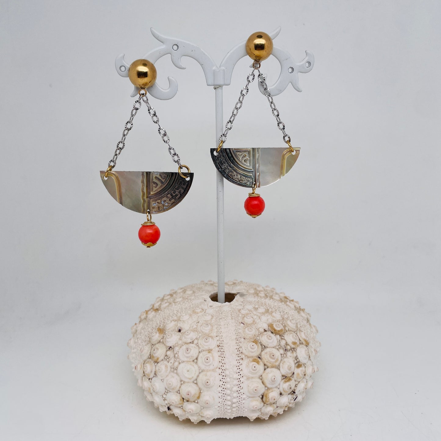 Boucle d'oreilles NACRE CORAIL