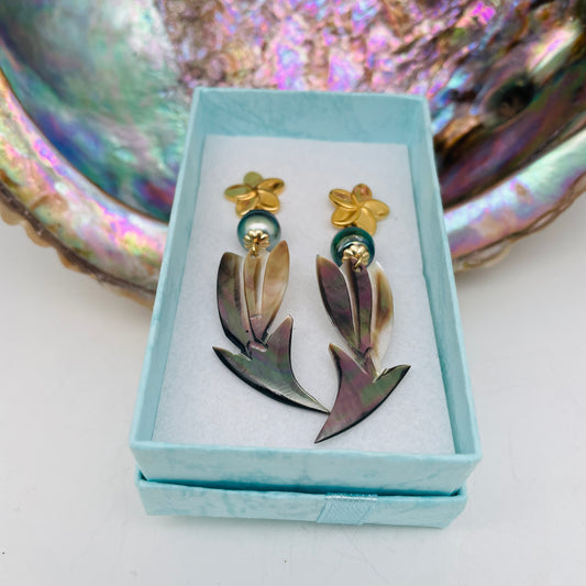 Boucle d'oreilles TIARE EN BOUTON