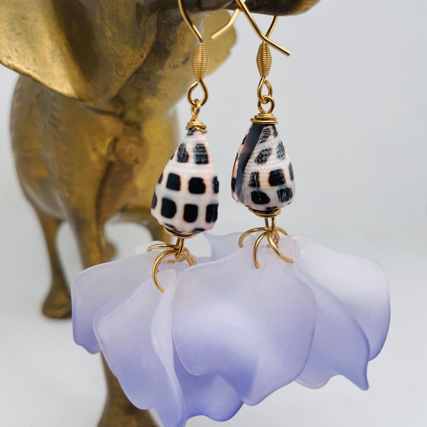 Boucle d'oreilles BOUGAINVILLIERS MAUVE